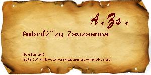 Ambrózy Zsuzsanna névjegykártya