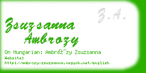 zsuzsanna ambrozy business card